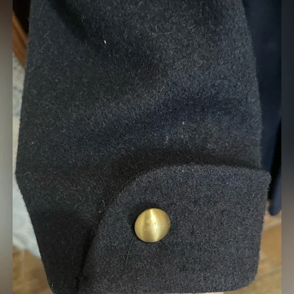 Worthington Black Wool Button Front Long Length Vintage Coat - Picture 6 of 6